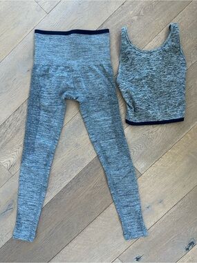 Splits59 Seamless Heather Gray Matching Workout Set XS/S